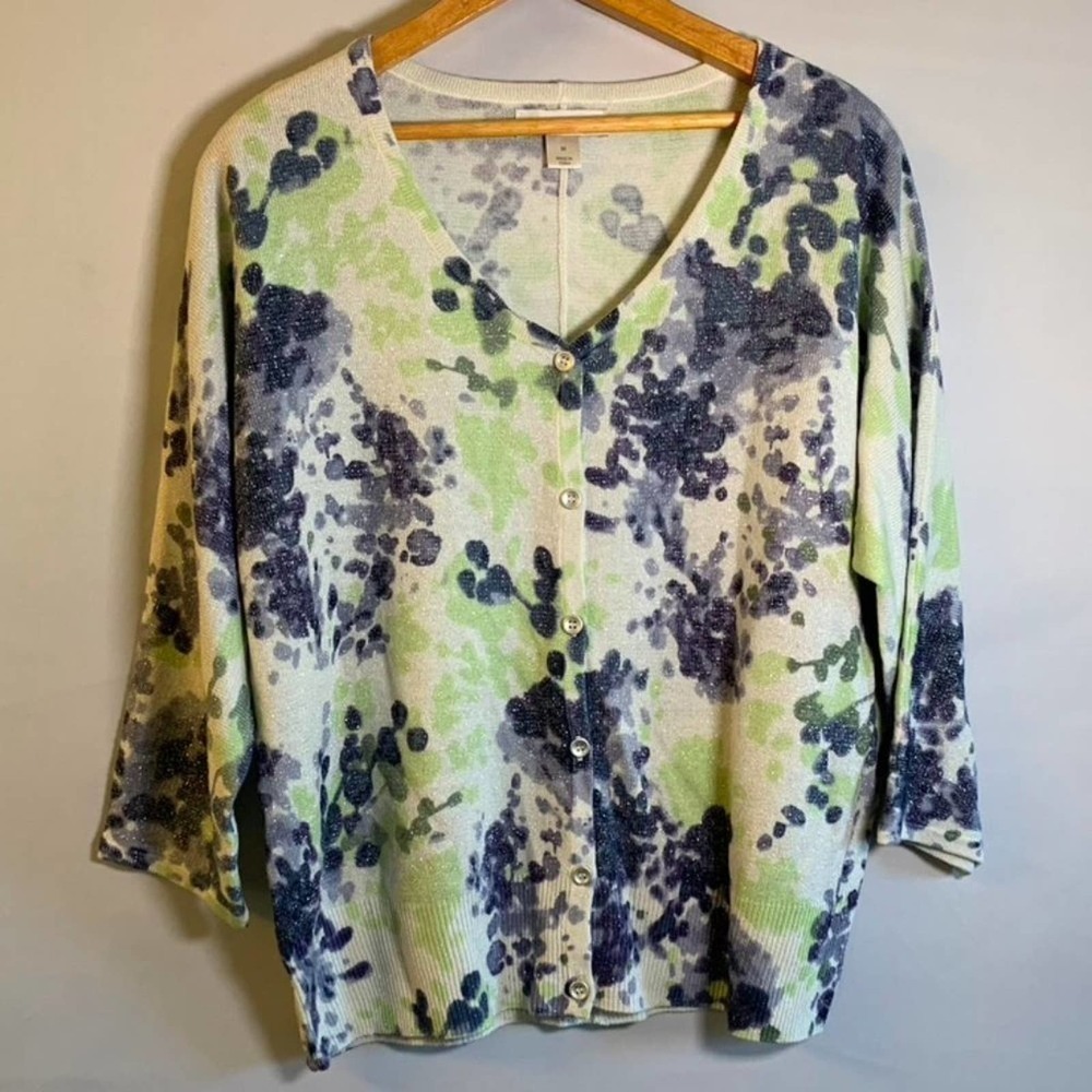 CHRISTOPHER & Banks Floral watercolor sweater M